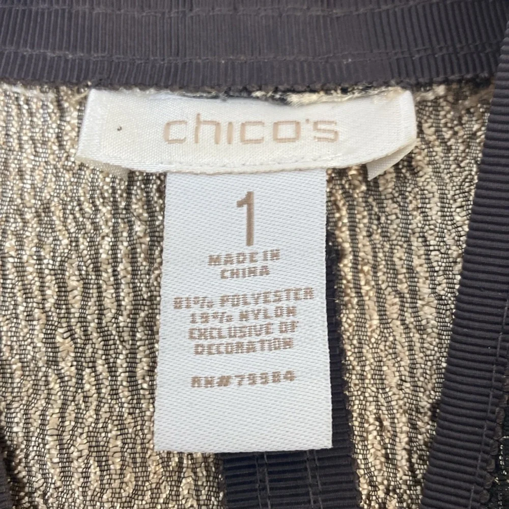 Chico’s‎ luxurious Gold Open Front Blazer Women’s S
